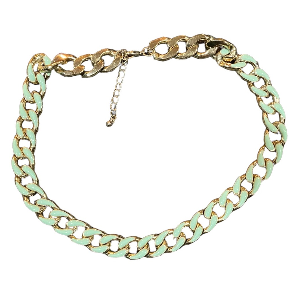 Mint choker chain necklace